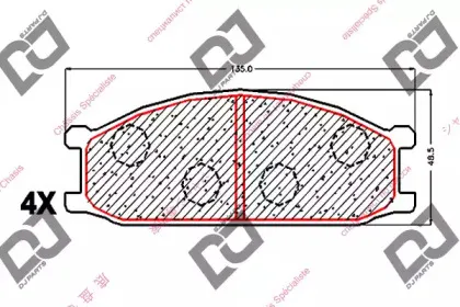 Комплект тормозных колодок, дисковый тормоз DJ PARTS купить